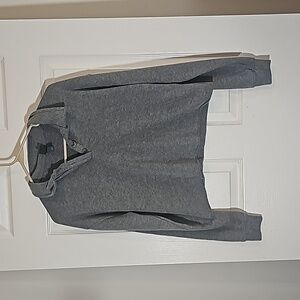 Wild Fable Gray Cropped Polo Collar 2 Button Lightweight Sweatshirt Size M